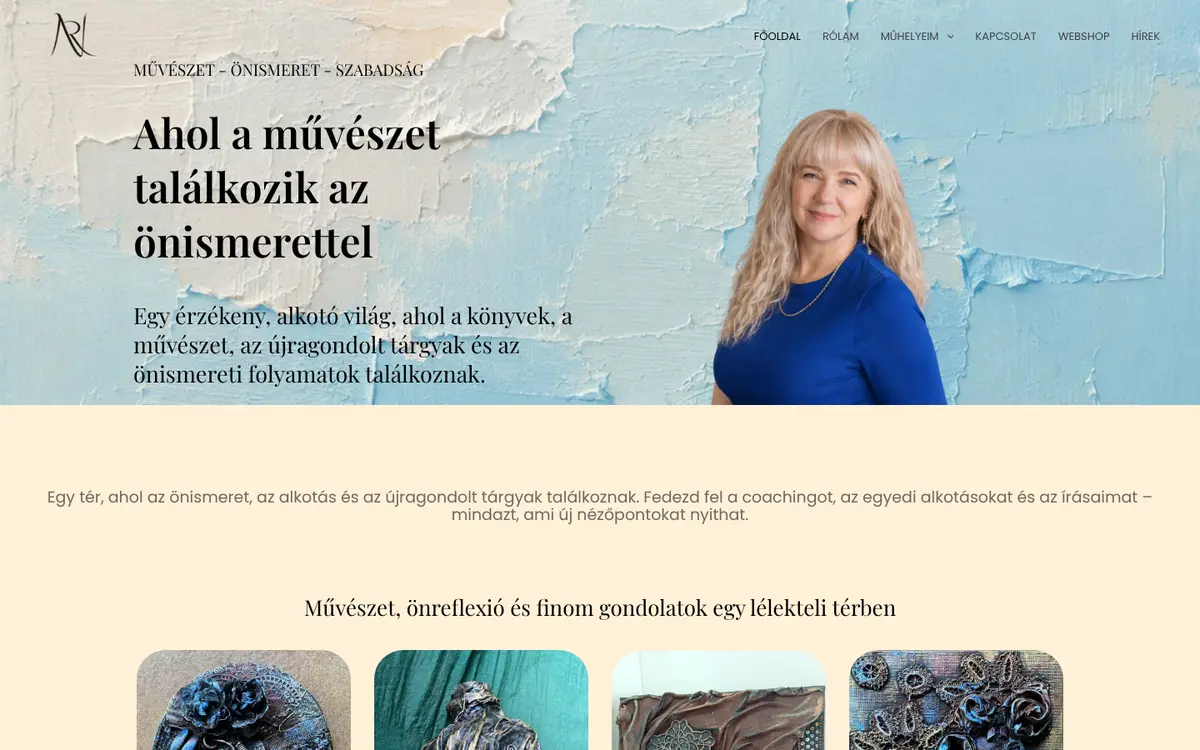 A(z) NagyRea weboldal nyitóképernyője